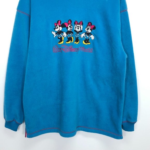 Disney World Vintage Minnie Mouse Embroider Fleece Turtleneck Pullover, Small - Picture 5 of 13